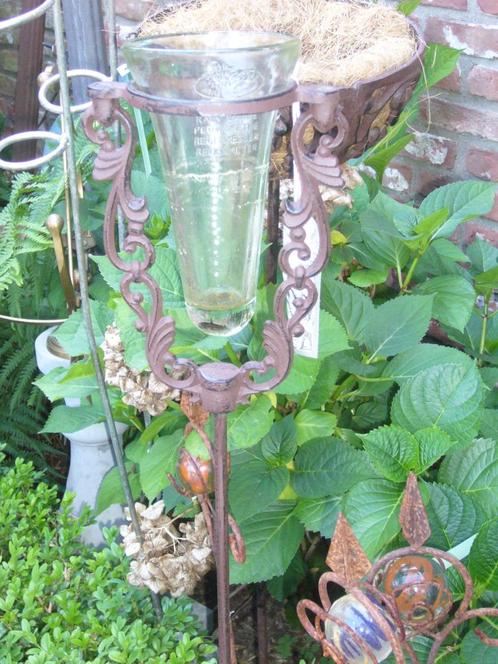 Gietijzeren regenmeter met echt glas Ook weerglas donderglas, Tuin en Terras, Windwijzers en Windmolens, Ophalen