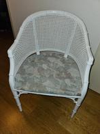 Witte rotan faux bamboo stoel in Giorgetti stijl, Ophalen, Gebruikt, Wit, Vintage