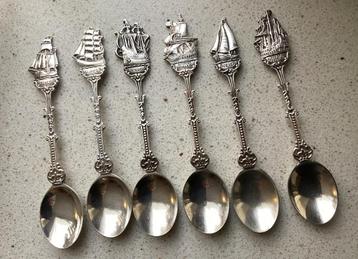 Verzilverde theelepels lepeltjes HH 90 - Set van 6 schepen beschikbaar voor biedingen