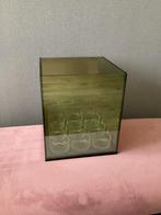 Glazen Kandelaar/Waxinelichthouder light cube rookglas, Overige materialen, Overige kleuren, Ophalen of Verzenden, Zo goed als nieuw
