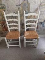 2 prachtige handgematte eetkamerstoelen, Ophalen, Gebruikt, Twee, Wit