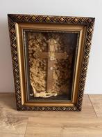 Antieke Christus beeld achter glas 53cmx40cm, Ophalen, Zo goed als nieuw, Hout, Minder dan 50 cm