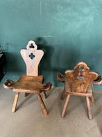 Vintage Spaanse Stoeltjes - Set van Twee, Huis en Inrichting, Ophalen, Gebruikt, Twee, Bruin