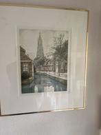 Gegraveerde print van een gracht in Nederland, Ophalen