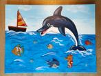 Schilderij dolfijn op canvas, Ophalen of Verzenden