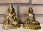 Set bronzen Boeddhabeelden – 9,5 & 11,5 cm – Birma, Ophalen of Verzenden