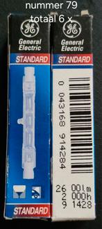 Nr. 79 General Electric, 60 watt of meer, Halogeen (gloei)lamp, Nieuw, Bipin of Steekvoet