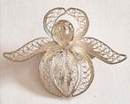 Zilveren,  bloemen, filigraan broche, Antiek en Kunst, Ophalen of Verzenden