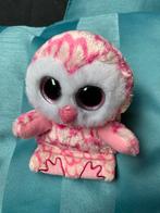 Ty Beanie Boo Uil Milly Roze, 15 cm, Ophalen of Verzenden, Zo goed als nieuw, Overige typen