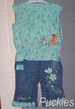 *SALE* Groene bloes + jeans BAMBI / Disney maat 80, Kinderen en Baby's, Babykleding | Maat 80, Meisje, Ophalen of Verzenden, Disney