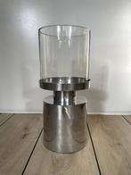 Windlicht met aluminium voet, Huis en Inrichting, Woonaccessoires | Kandelaars en Kaarsen, Overige kleuren, 25 tot 50 cm, Ophalen of Verzenden