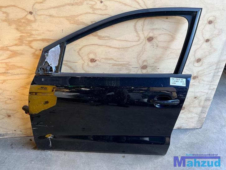 VW POLO 6C 6R Zwart LC9X Links voor deur portier 2009-2016, Auto-onderdelen, Carrosserie en Plaatwerk, Deur, Volkswagen, Gebruikt