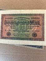 20000 Mark Reichsbanknote 1923, Ophalen of Verzenden, Los biljet