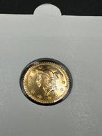 USA - 1 Dollar 1853 goud., Ophalen of Verzenden, Noord-Amerika, Goud