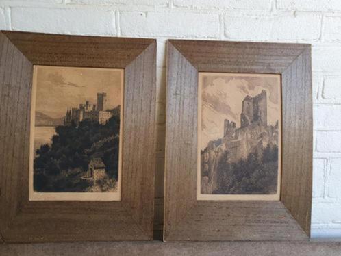 Carl Jander. Ruine Drachenfels Stolzenfels 1899 KÖNIGSWINTER, Antiek en Kunst, Kunst | Etsen en Gravures, Ophalen