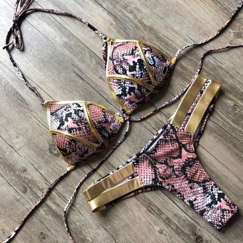 Slangen gouden push up string bikini dames vrouwen, Kleding | Dames, Badmode en Zwemkleding, Nieuw, Bikini, Verzenden