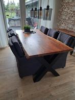 Complete eethoek met boomstamtafel, Huis en Inrichting, Ophalen, Zo goed als nieuw