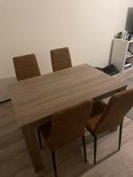 Eettafel met 4 stoelen, Ophalen, Gebruikt, 4 tot 6 stoelen