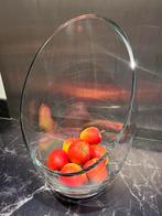 Glazen schuine bolvaas, Huis en Inrichting, Woonaccessoires | Vazen, Ophalen, Zo goed als nieuw, Glas, Minder dan 50 cm