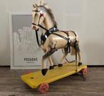 Antiek handgeschilderd paard trekspeelgoed GDR  1950, Antiek en Kunst, Antiek | Speelgoed, Verzenden