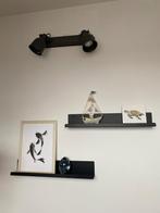 Zwart metalen wandplankjes drie stuks Loods5, Ophalen, Zo goed als nieuw