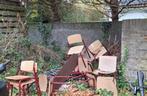 Oud ijzer stoelen gratis 0641211442, Huis en Inrichting, Stoelen, Ophalen, Gebruikt, Zwart, Twee