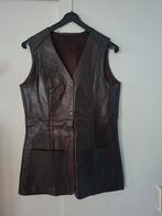 Bruin leren dames gilet - maat 36/S, Ophalen of Verzenden, Zo goed als nieuw, Maat 36 (S), Bruin