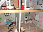 Poppenhuis met houten meubels, Kinderen en Baby's, Speelgoed | Poppenhuizen, Ophalen, Gebruikt, Poppenhuis