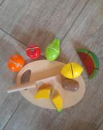 Snijfruit met mes en snijplank, Ophalen of Verzenden, Zo goed als nieuw, Hout