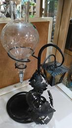 Brocante wijndispenser met hangende lantaarn en bladeren, Antiek en Kunst, Ophalen of Verzenden