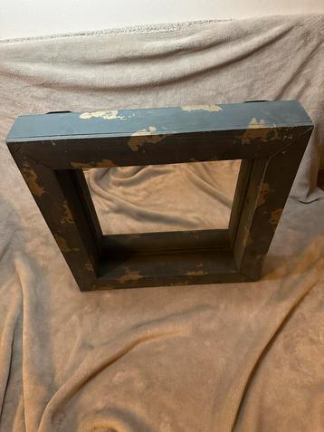 Groen - blauwe houten spiegel 48x48 pronto wonen beschikbaar voor biedingen