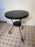 Zwart bijzettafeltje, Minder dan 55 cm, Metaal of Aluminium, Rustiek, Rond