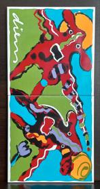 Twee Keramische tegels set van Peter Diem Vliegende koeien, Antiek en Kunst, Ophalen of Verzenden