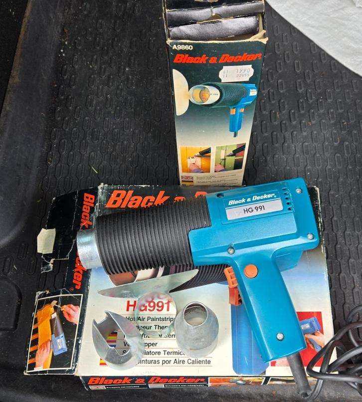 Verfstripper, vlakschuur- en cirkelzaaghulpstuk, handboor, Doe-het-zelf en Verbouw, Gereedschap | Handgereedschap, Gebruikt, Ophalen