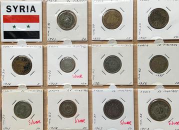 Syrie 11 verschillende munten 1921-1958 incl 5x zilver beschikbaar voor biedingen