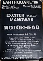 Concertposter Earthquake 1986 Motorhead Manowar Exciter, Tickets en Kaartjes, Eén persoon