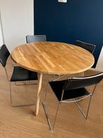 Ronde eettafel, eikenhout, 100 tot 150 cm, 100 tot 150 cm, Rond, Gebruikt