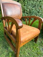 Exclusieve fauteuil. Frans eiken / schapenleer., Huis en Inrichting, Ophalen, Gebruikt, ., .