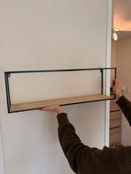 2x Wandplank - Zwart Metaal & Hout, Huis en Inrichting, Ophalen, Gebruikt