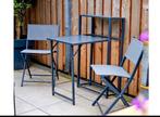 Nieuwe inklapbare balkonset - 2 stoelen & tafel, Tuin en Terras, Tuinsets en Loungesets, Tuinset, Eettafel, Ophalen, 2 zitplaatsen