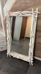 Spiegel met witte houten takken omlijsting, Ophalen, Gebruikt, 100 tot 150 cm, 75 tot 100 cm