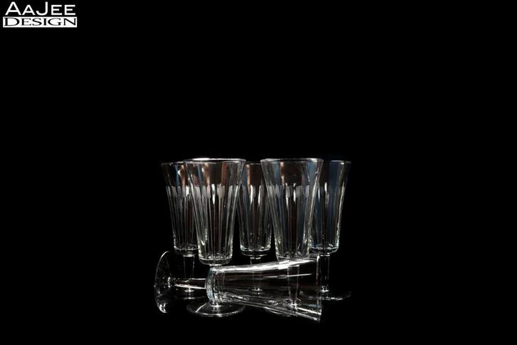 6 X Royal Leerdam - Tuba Typha - Champagne - Floris Meydam, Verzamelen, Glas en Borrelglaasjes, Gebruikt, Overige typen, Ophalen of Verzenden