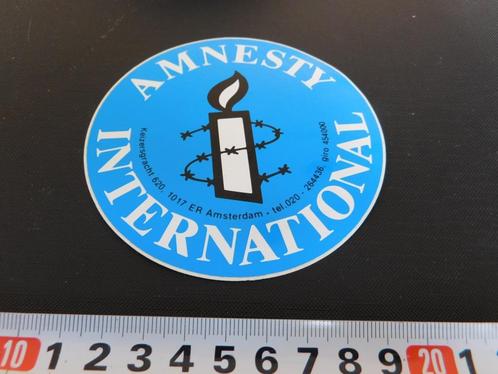 sticker amsterdam logo amnesty international, Verzamelen, Stickers, Zo goed als nieuw, Bedrijf of Vereniging, Ophalen