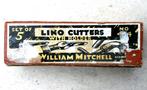 William Mitchell Linoleum Snijder - houder met 5 mesjes, Antiek en Kunst, Ophalen of Verzenden