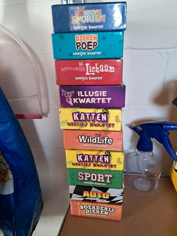 Kwartetspel verzameling - Diverse thema's, Hobby en Vrije tijd, Gezelschapsspellen | Bordspellen, Gebruikt, Een of twee spelers