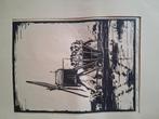 Oude houtsnede molen Heemstede, Antiek en Kunst, Kunst | Tekeningen en Foto's, Ophalen of Verzenden