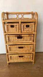 Rotan ladenkast 6 lades, Huis en Inrichting, Kasten | Ladekasten, Zo goed als nieuw, 3 of 4 laden, Minder dan 100 cm, 25 tot 50 cm
