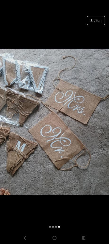 Jute slingers, Hobby en Vrije tijd, Feestartikelen, Nieuw, Versiering, Geboorte of Huwelijk, Ophalen