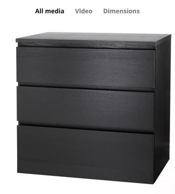 IKEA Malm 3-drawer dresser brown/black - used 25€