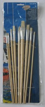 Artist Kwastenset / Penselenset set van 10 stuks assorti, Hobby en Vrije tijd, Schilderen, Ophalen of Verzenden, Nieuw, Penseel of Kwast